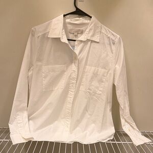 LOFT Classic White Button Down Shirt